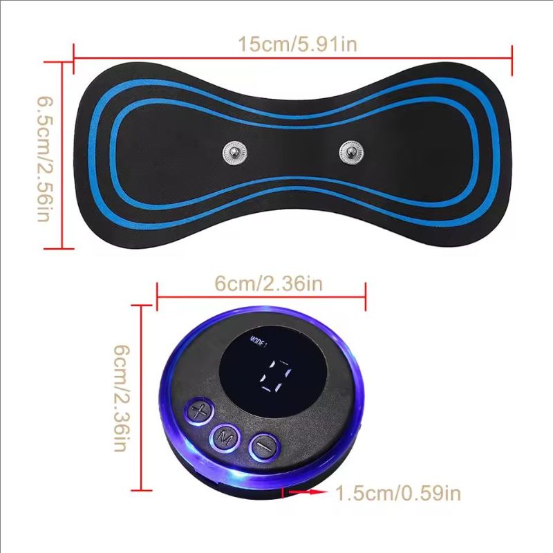 Portable EMS Microcurrent Pain Relief Muscle Stimulator Electric Pulse Neck Back Massager Mini Massage Patch With Electrode Pads