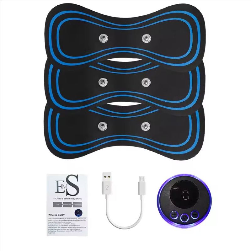 Portable EMS Microcurrent Pain Relief Muscle Stimulator Electric Pulse Neck Back Massager Mini Massage Patch With Electrode Pads