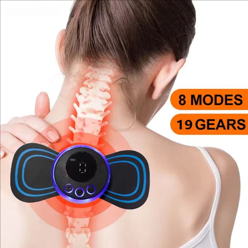 Portable EMS Microcurrent Pain Relief Muscle Stimulator Electric Pulse Neck Back Massager Mini Massage Patch With Electrode Pads