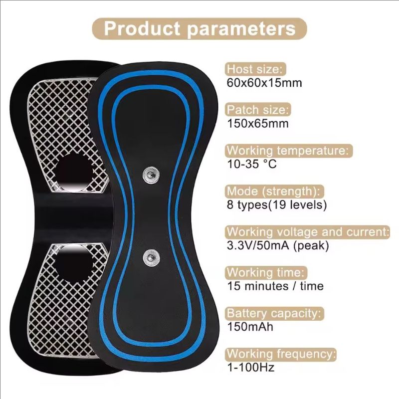 Portable EMS Microcurrent Pain Relief Muscle Stimulator Electric Pulse Neck Back Massager Mini Massage Patch With Electrode Pads