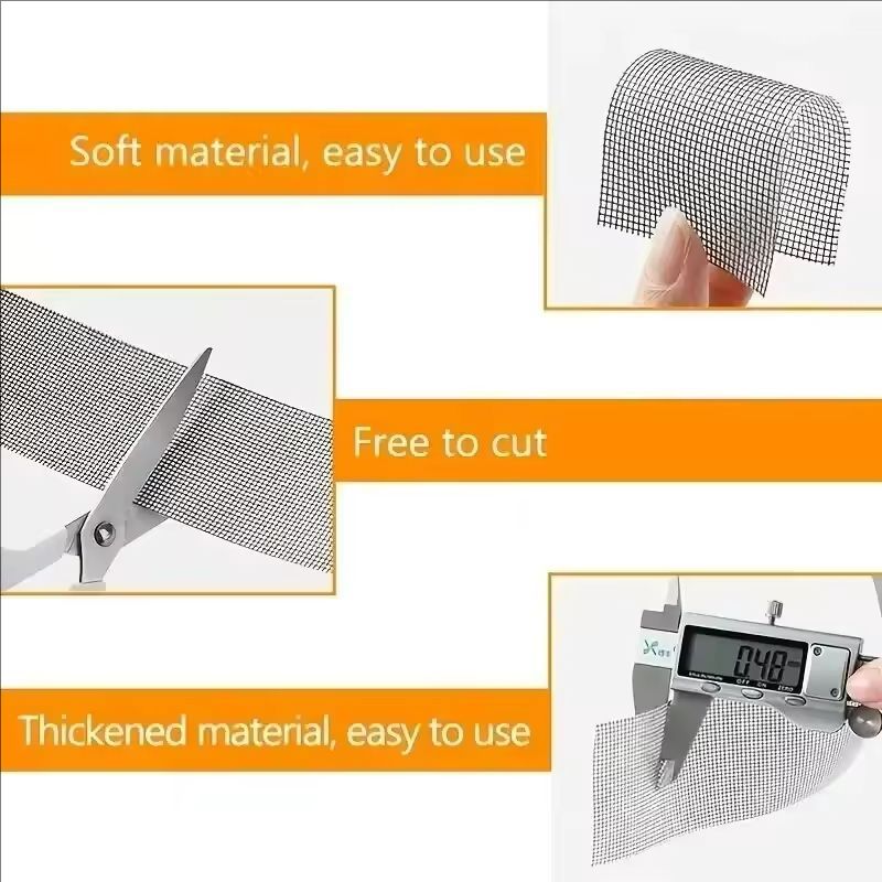 Waterproof Window Screen Repair Tape Door Window Fix Self-adhesive Net Patch Anti-Insect Mosquito Mesh Broken Holes Repair stick