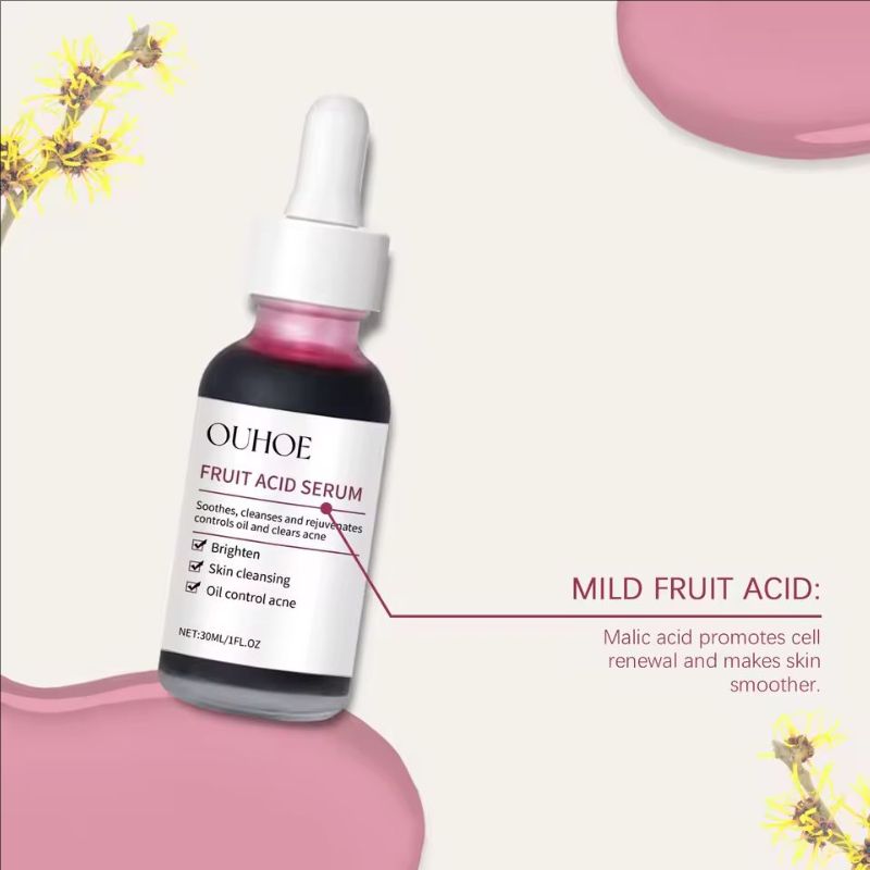 Pore Shrinking Serum Fruit Acid Exfoliating Skin Cleansing Repair Soothe Moisturizing Daily Oil Control Brightening Facial Serum