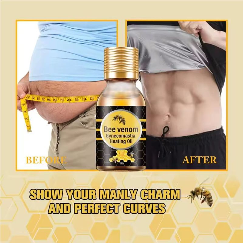 Bee Gynecomastia Heating Oil, Best Men Bee Oil, Men Oil, Men Bee Oil, Gynecomastia Tightening Oil For Men 15ml