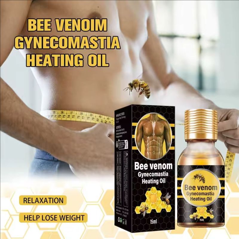 Bee Gynecomastia Heating Oil, Best Men Bee Oil, Men Oil, Men Bee Oil, Gynecomastia Tightening Oil For Men 15ml