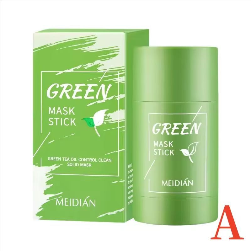 Green Tea Eggplant Solid Mask Deep Cleansing Oil Control Balance Antioxidan Shrink Pores Remove Blackheads Refreshing Mud Mask