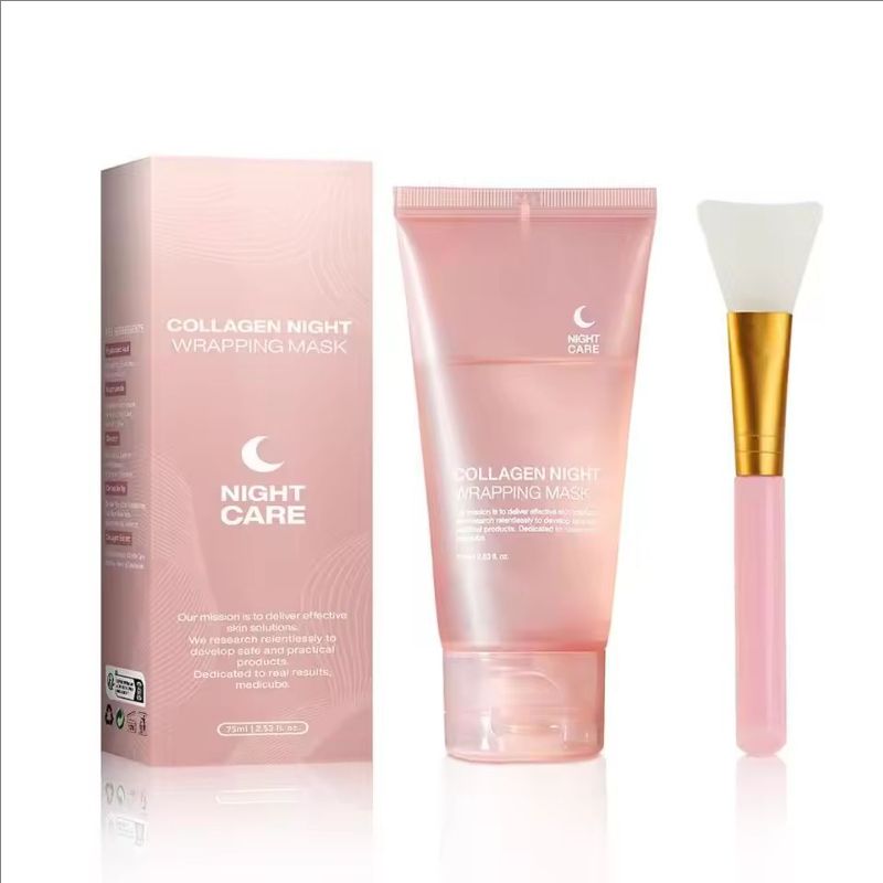 Hydrolyzed Collagen Wrapping Peel-Off Mask Overnight Facial Mask Hydrating Firming Mask for Elasticity Reduces Sagging Dullness