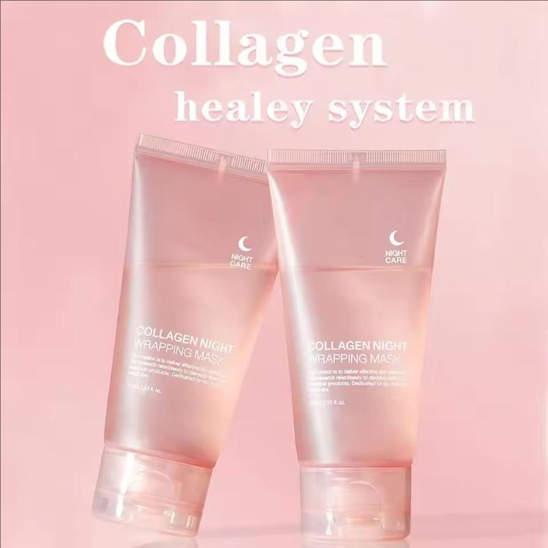 Hydrolyzed Collagen Wrapping Peel-Off Mask Overnight Facial Mask Hydrating Firming Mask for Elasticity Reduces Sagging Dullness