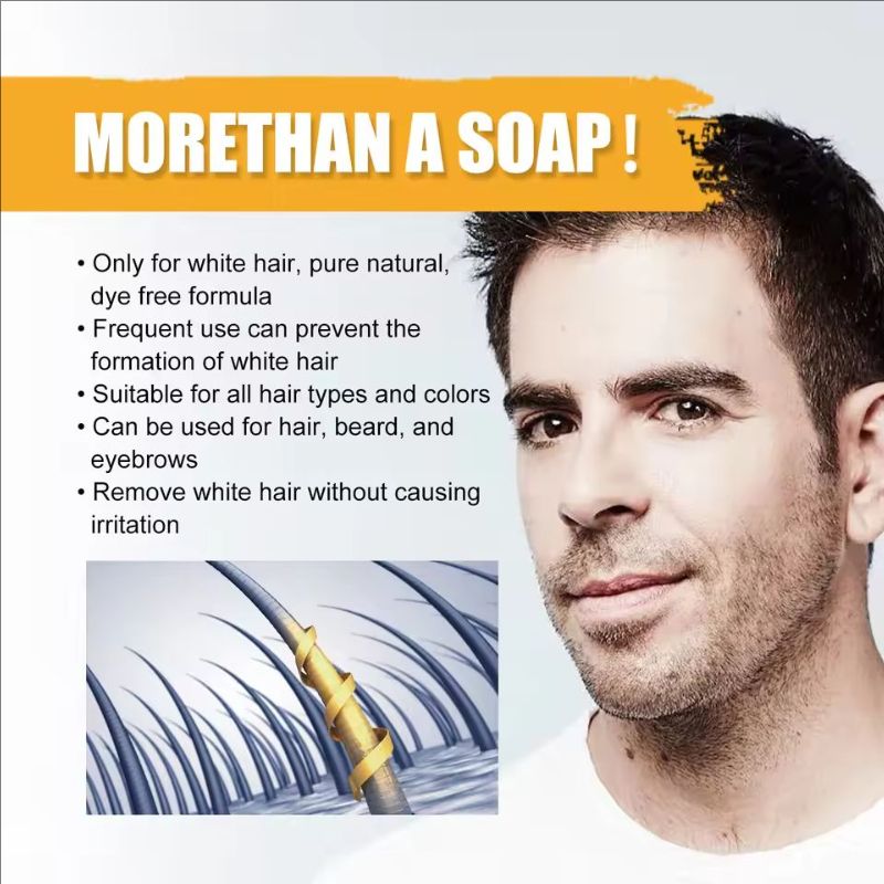 Men's Hair Soap Supports Deep Cleaning,Hair Melanin booster Improves growth,Natural Hair Care Soap For All Hair Types