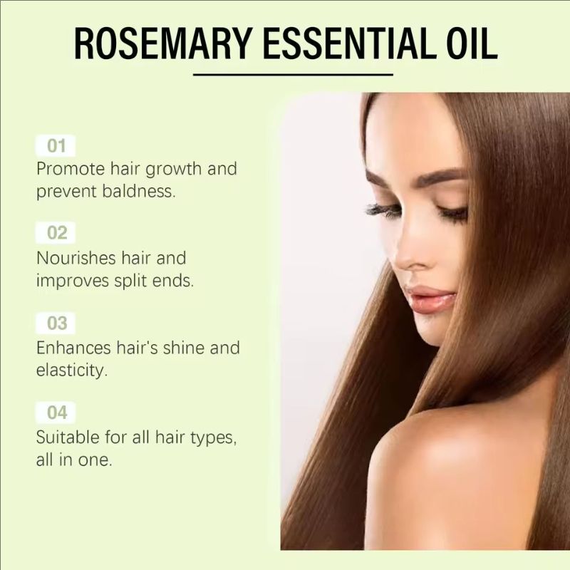 Rosemary Essential Oil Promote Hair Growth & Prevent Baldness Nourishes Improves Split Ends Enhances Shine Elasticity Hair's Oil