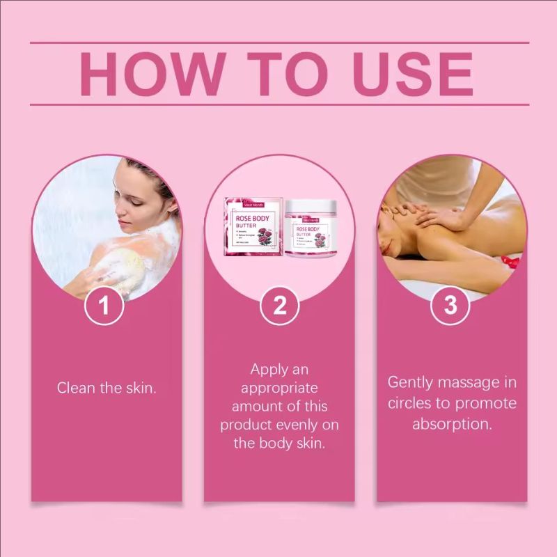 Rose Body Butter Cream Reduce Dryness Improve Skin Smoothness Repair Rough Moisturizing Remove Odors Body Cream