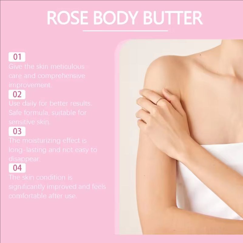 Rose Body Butter Cream Reduce Dryness Improve Skin Smoothness Repair Rough Moisturizing Remove Odors Body Cream