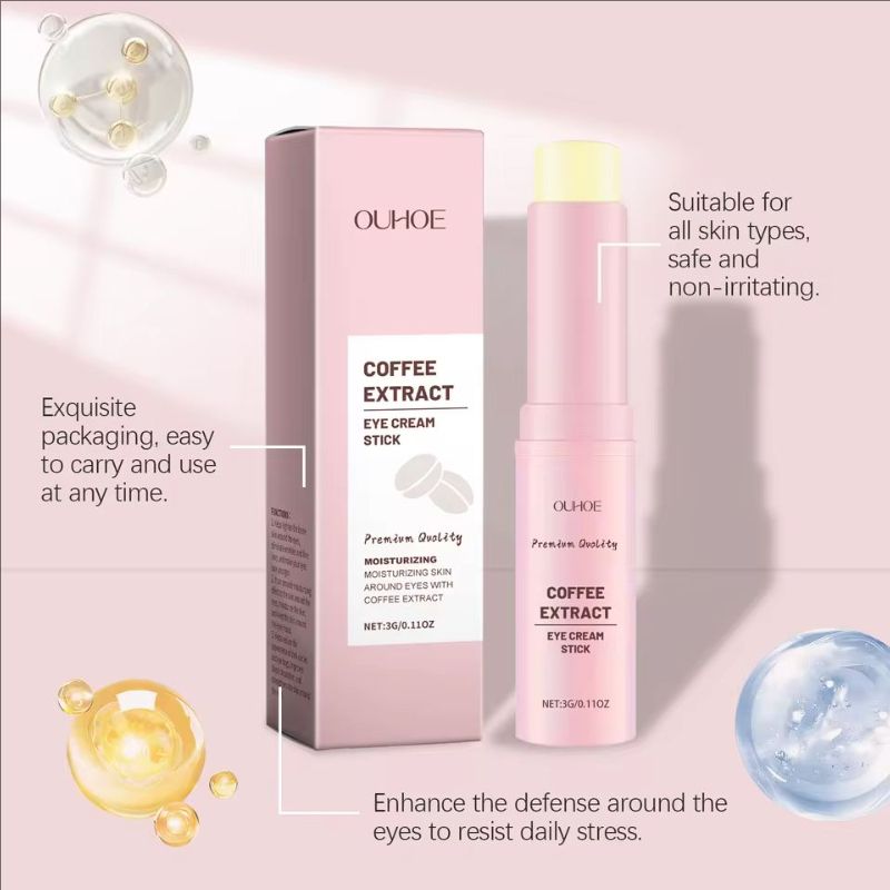 Caffeine Eye Cream Stick Lifting Firming Brighten Eyes Skin Fade Fine Lines Anti Puffiness Hydrating Moisturizing Eye Care Cream