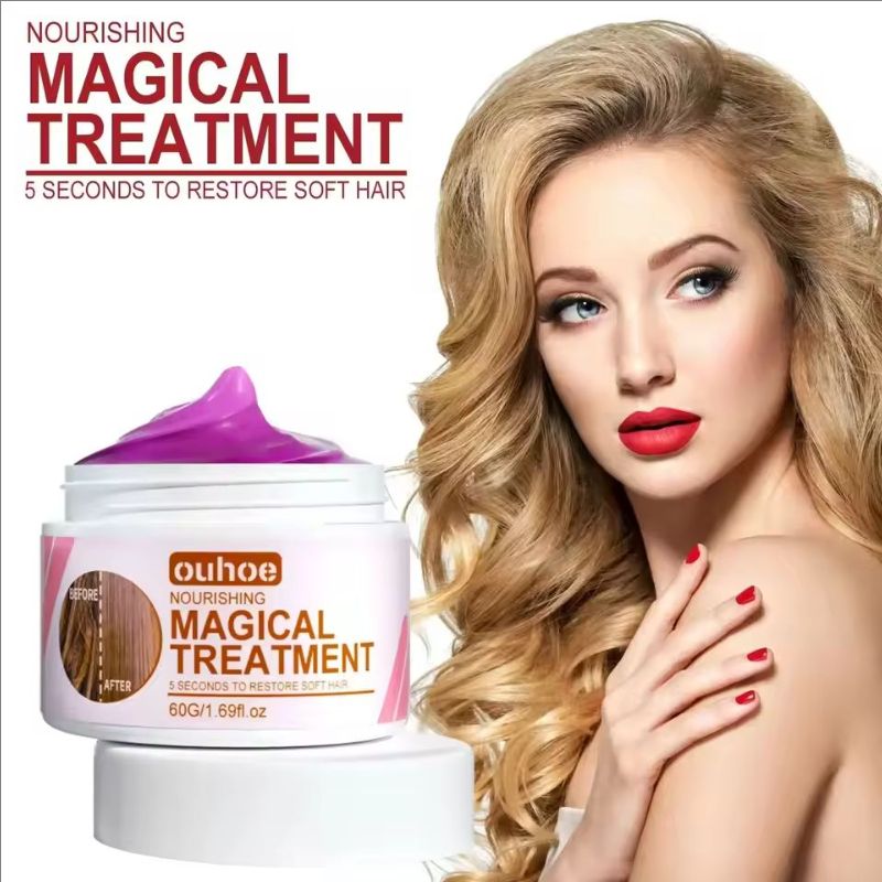 Magical Hair Mask 5 Seconds Repair Damage Frizzy Soft Smooth Shiny Hair Deep Moisturize Hair Treat Repair Hair Scalp Care 60g