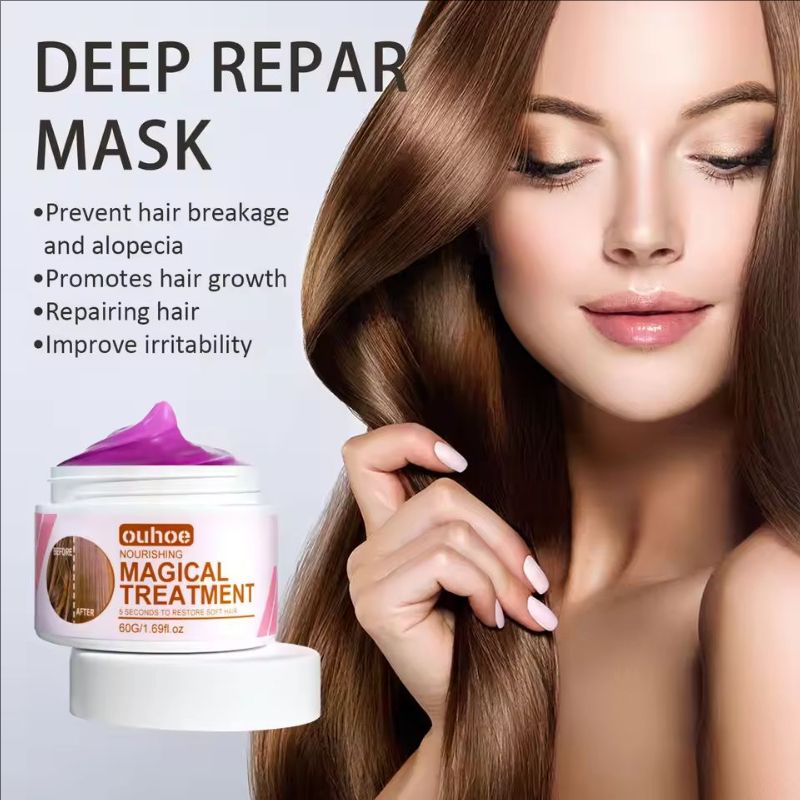 Magical Hair Mask 5 Seconds Repair Damage Frizzy Soft Smooth Shiny Hair Deep Moisturize Hair Treat Repair Hair Scalp Care 60g