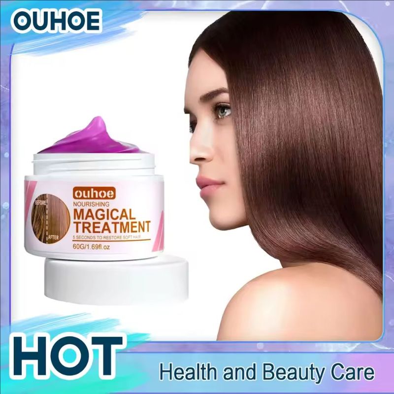 Magical Hair Mask 5 Seconds Repair Damage Frizzy Soft Smooth Shiny Hair Deep Moisturize Hair Treat Repair Hair Scalp Care 60g