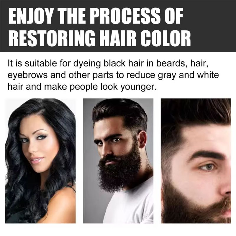 Darkening Hair Soap Blackening Beard Eyebrows Deep Cleansing Strengthen Nourish Repairing White Grey Hairs Treatment Shampoo Bar