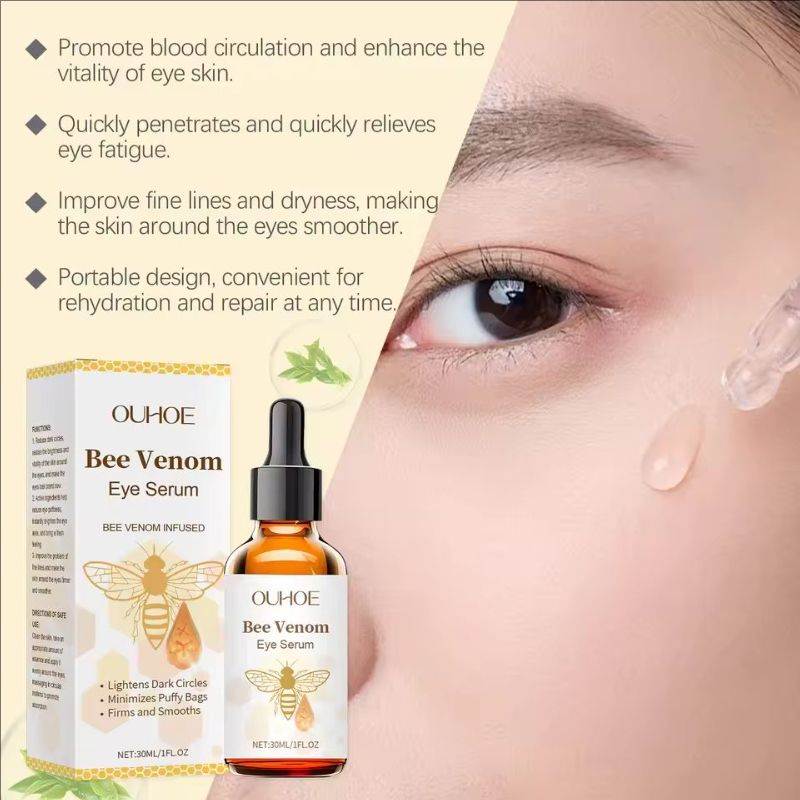 Bee Venom Eye Serum Remove Dark Circles Fine Lines Anti Wrinkles Eye Bags Puffiness Moisturizing Repair Essence Korean Skincare