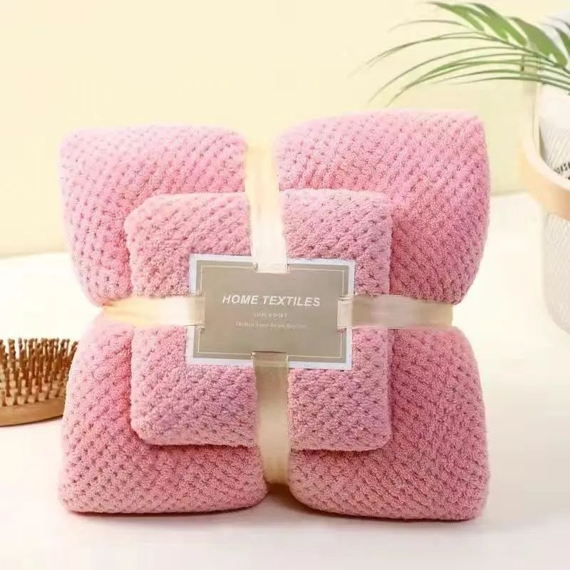 Microfibre Bath Towel Coral Fleece Absorbent Towel Hair Face Hand Bath Towel Sets Soft Velvet Beach Water Absorption Towels
