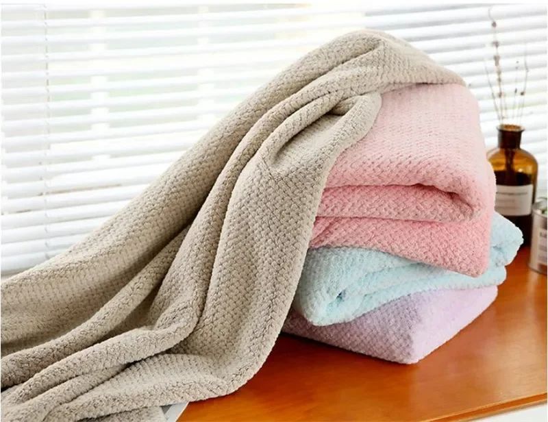 Microfibre Bath Towel Coral Fleece Absorbent Towel Hair Face Hand Bath Towel Sets Soft Velvet Beach Water Absorption Towels