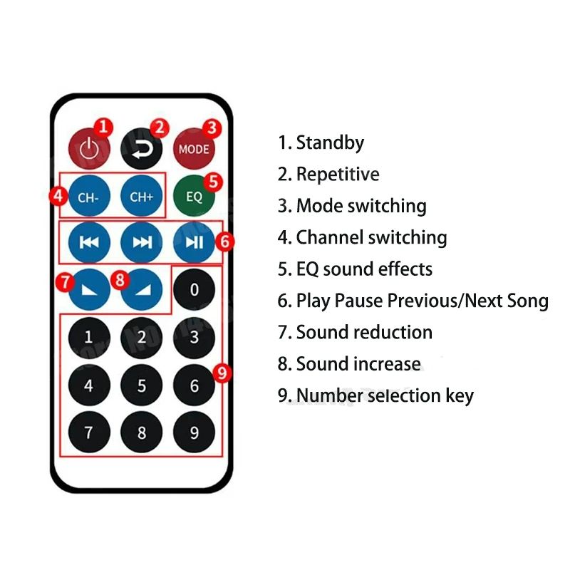 HiFi Sound Amplifier 4 Channel Digital Audio Bluetooth Amplifier 1600W Peak Power Karaoke Player FM Radio Support Remote Control