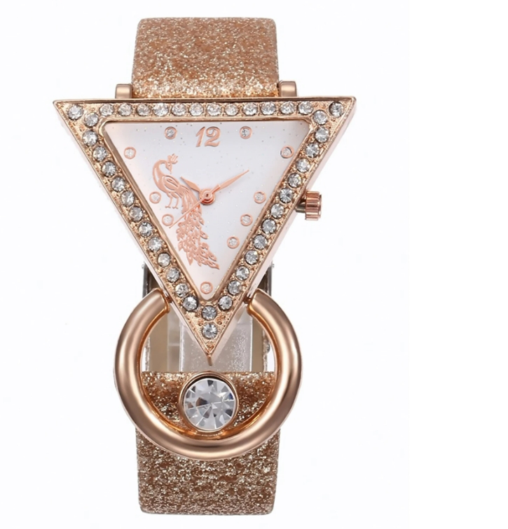 Luxury women's rhinestone quartz belt watch+jewelry set