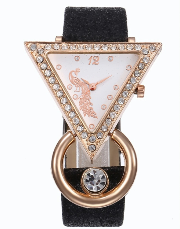 Luxury women's rhinestone quartz belt watch+jewelry set