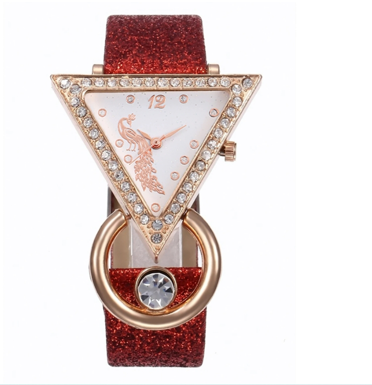 Luxury women's rhinestone quartz belt watch+jewelry set