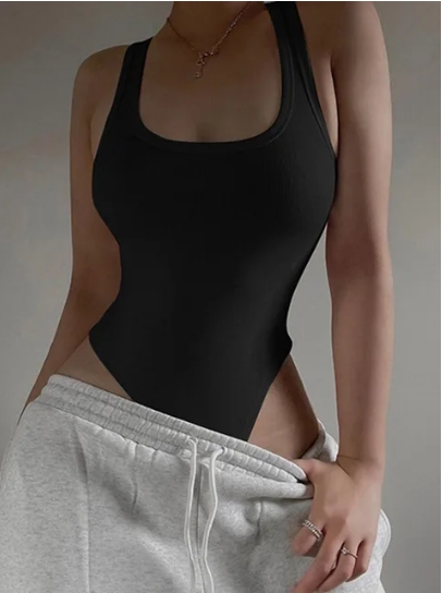 Sleeveless Knit Bodysuit Hot Summer Sexy Bodycon Off Shoulder Halter Tops Casual Street Bodice For Women ClubWear