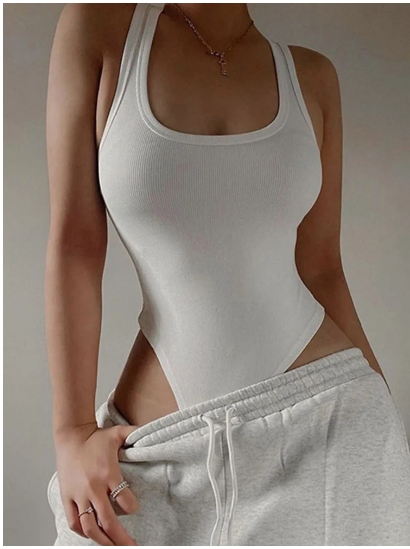 Sleeveless Knit Bodysuit Hot Summer Sexy Bodycon Off Shoulder Halter Tops Casual Street Bodice For Women ClubWear