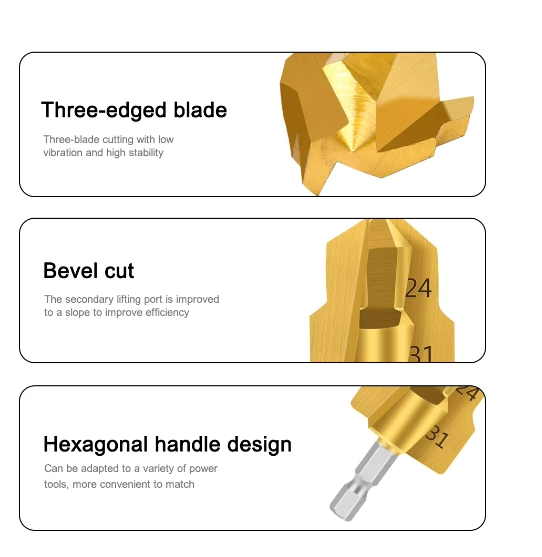 New 1/2/3Pcs PPR Lifting Drill Bit 20/25/32mm Step Drill Bit Set Hex Shank Hole Opener Core Drill Bits for Water Pipe Reaming