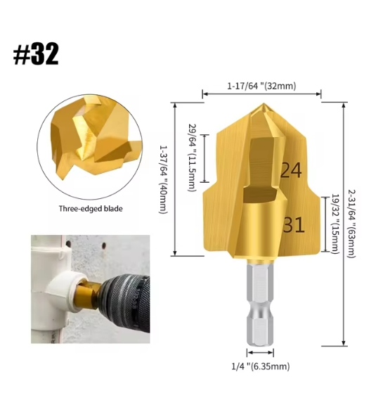 New 1/2/3Pcs PPR Lifting Drill Bit 20/25/32mm Step Drill Bit Set Hex Shank Hole Opener Core Drill Bits for Water Pipe Reaming