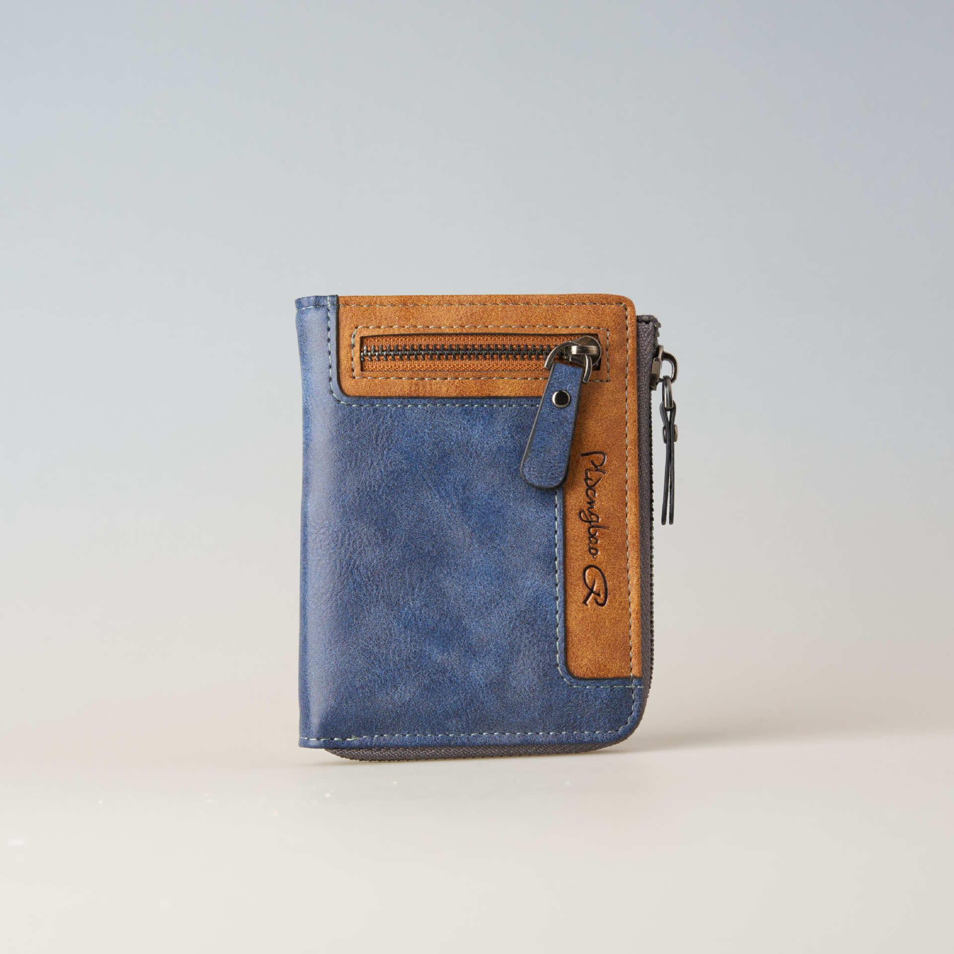1pc Premium Retro Short Wallet for Men,Stylish Multifunction PU Leather Zipper Durable Wallet