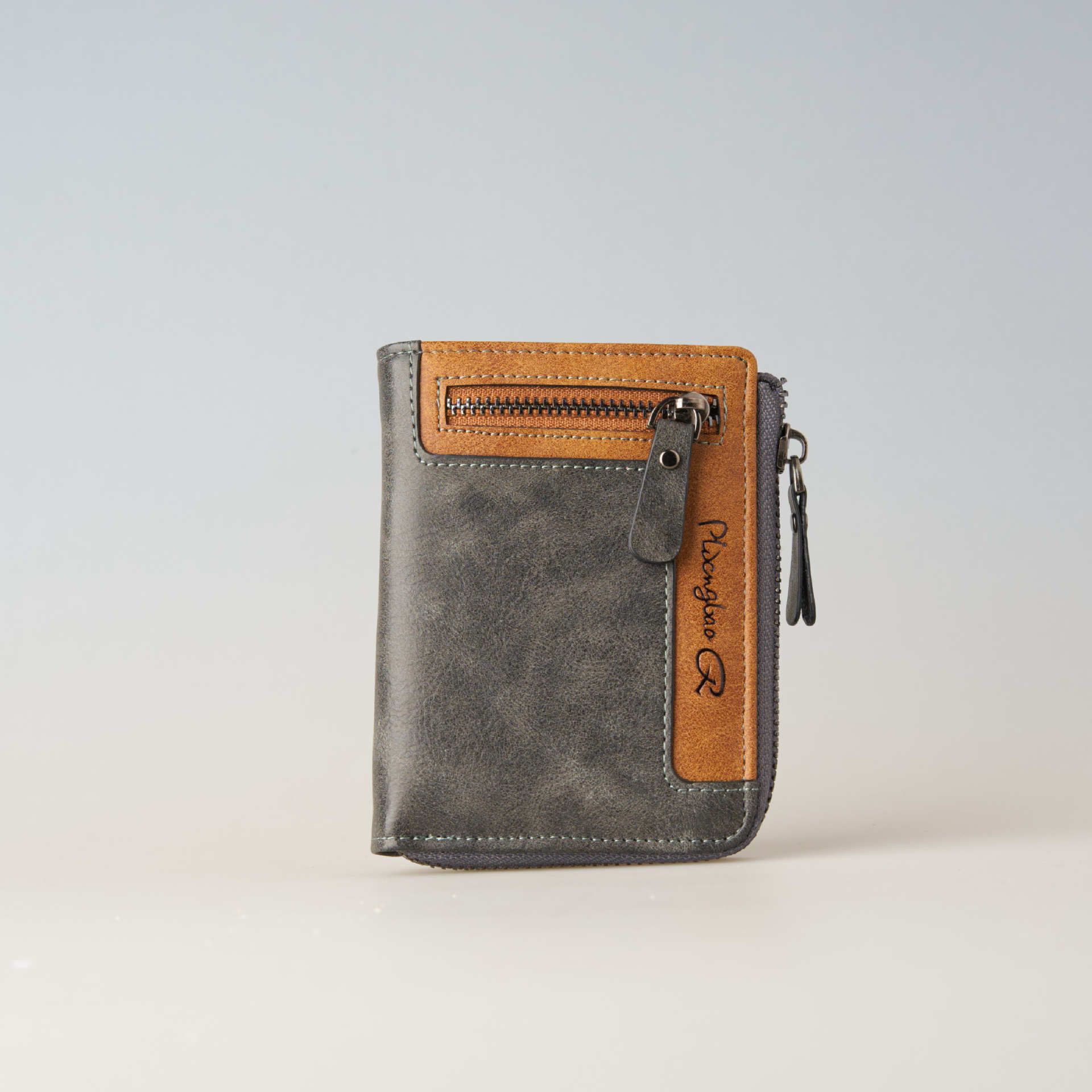 1pc Premium Retro Short Wallet for Men,Stylish Multifunction PU Leather Zipper Durable Wallet