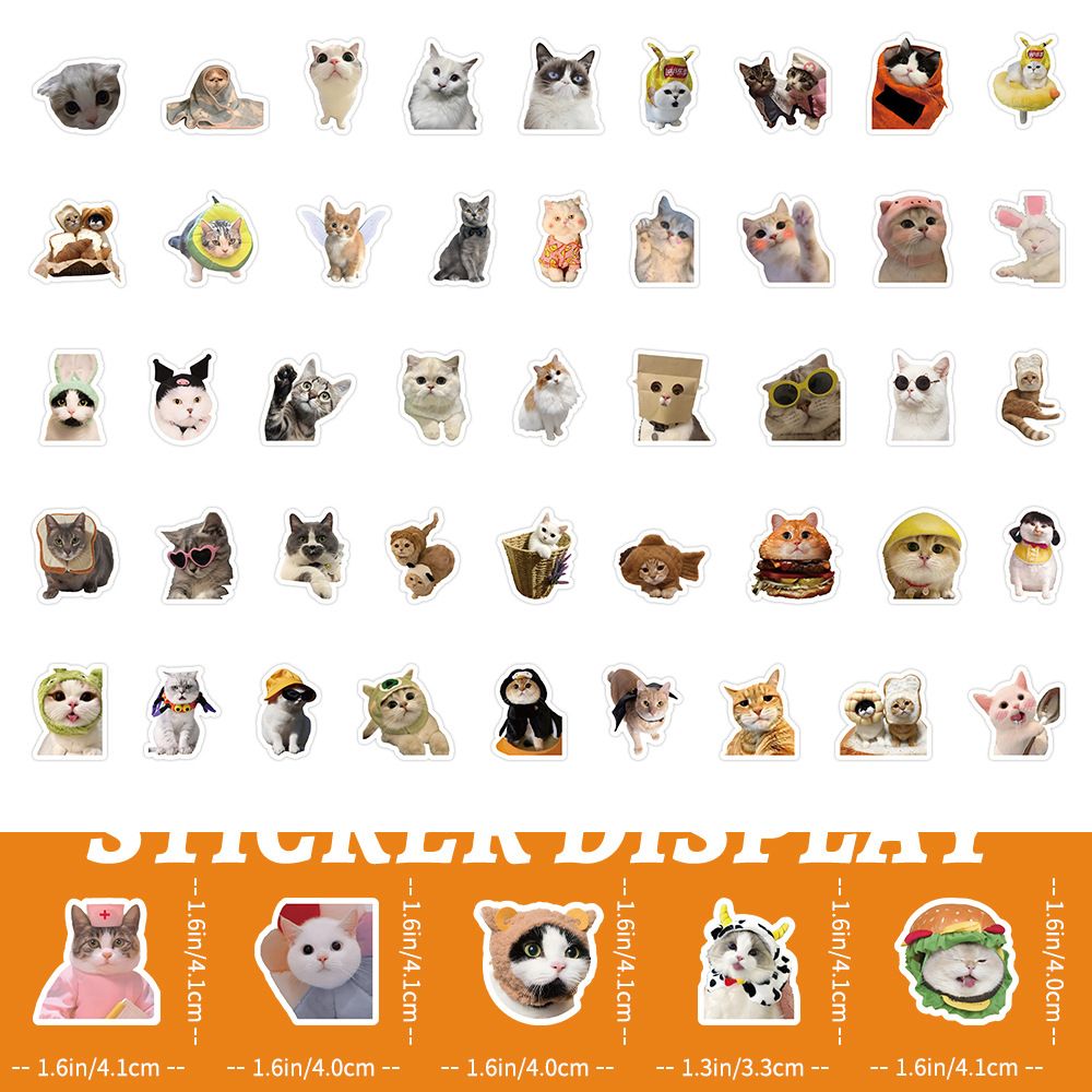 100pcs Funny Cat dog Stickers Cartoon Cute Decals Toy Stationery Guitar Phone Bicycle Laptop Luggage Car Graffiti Kids Sticker