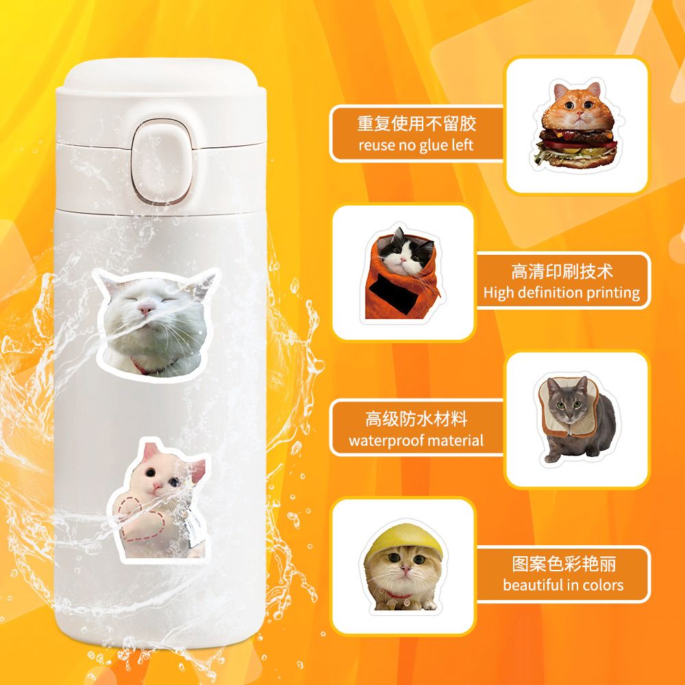 100pcs Funny Cat dog Stickers Cartoon Cute Decals Toy Stationery Guitar Phone Bicycle Laptop Luggage Car Graffiti Kids Sticker