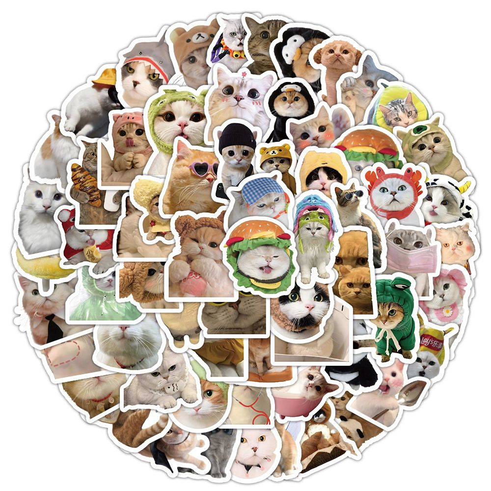 100pcs Funny Cat dog Stickers Cartoon Cute Decals Toy Stationery Guitar Phone Bicycle Laptop Luggage Car Graffiti Kids Sticker