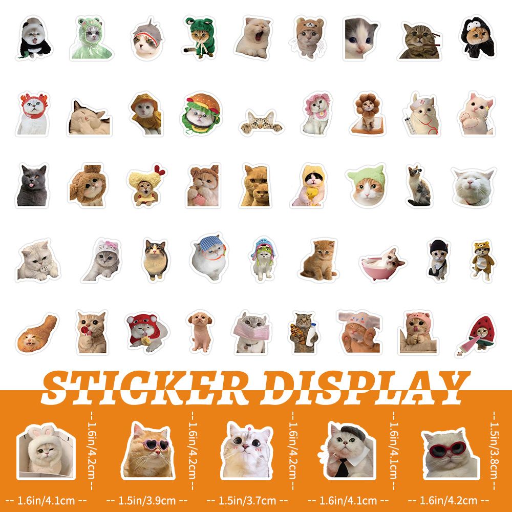 100pcs Funny Cat dog Stickers Cartoon Cute Decals Toy Stationery Guitar Phone Bicycle Laptop Luggage Car Graffiti Kids Sticker