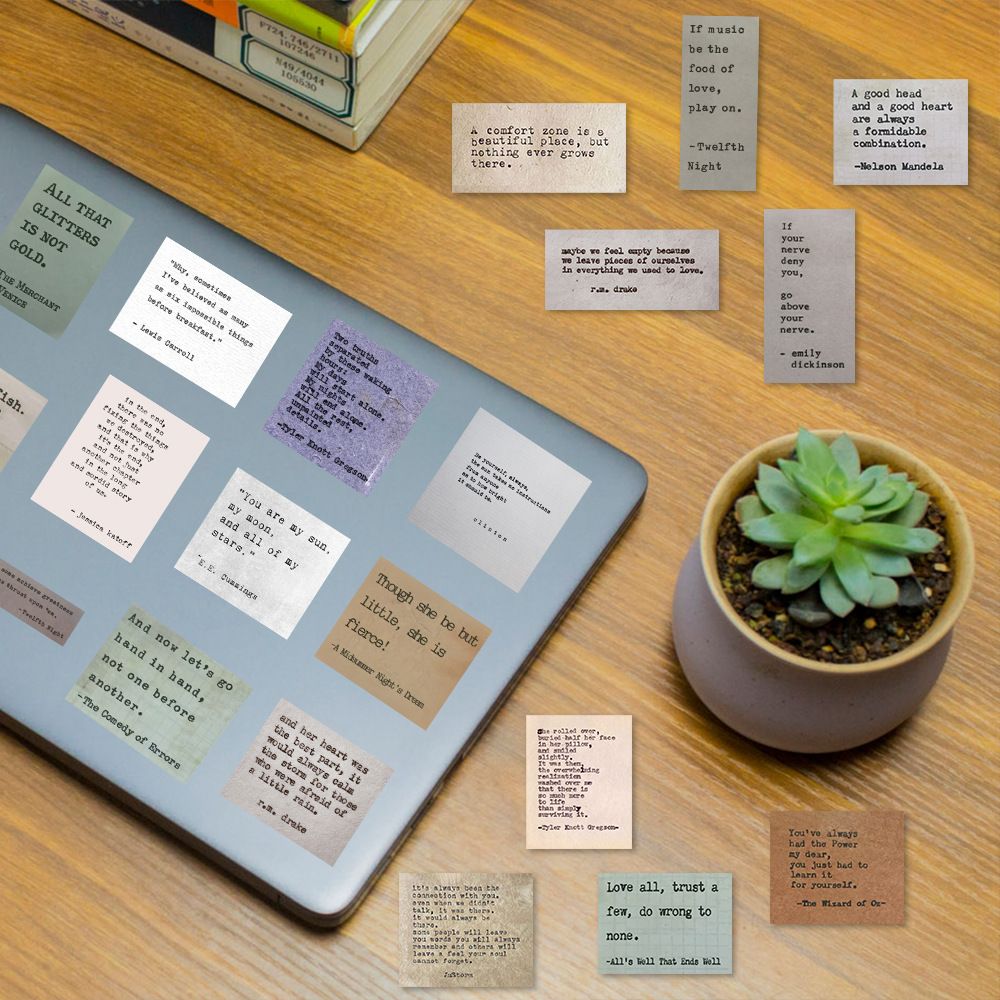 60PCS Famous Quotes Retro Philosophy Stickers Vintage For DIY Kids Notebook Luggage Motorcycle Laptop Refrigerator Decals