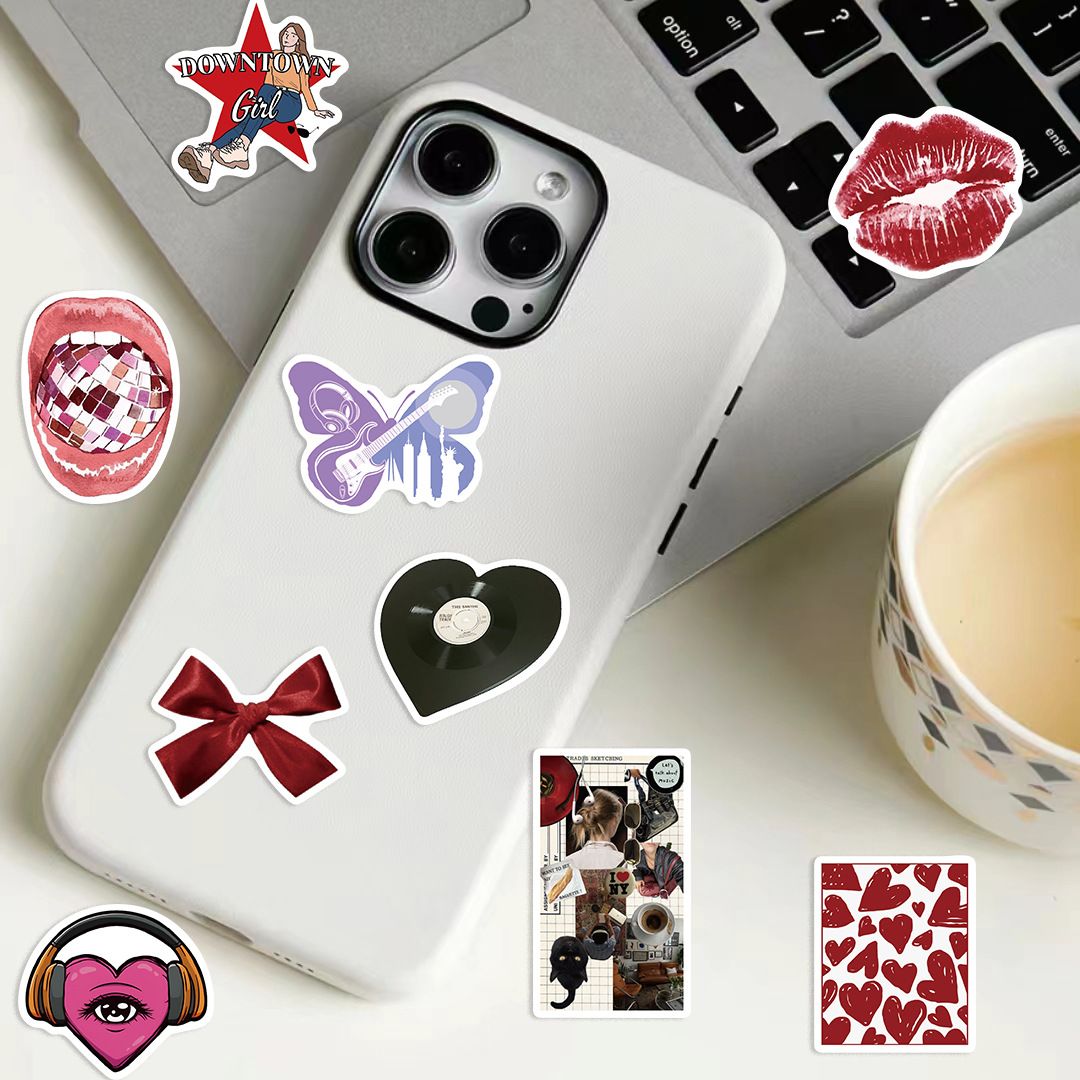 50pcs Downtown Y2K Girls Stickers Aesthetic Motorcycle Phone Car Skateboard Laptop Sticker Decal Classic Kids Toy
