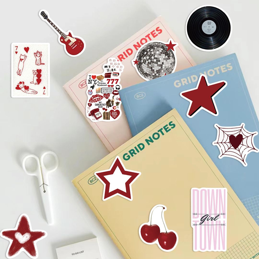 50pcs Downtown Y2K Girls Stickers Aesthetic Motorcycle Phone Car Skateboard Laptop Sticker Decal Classic Kids Toy