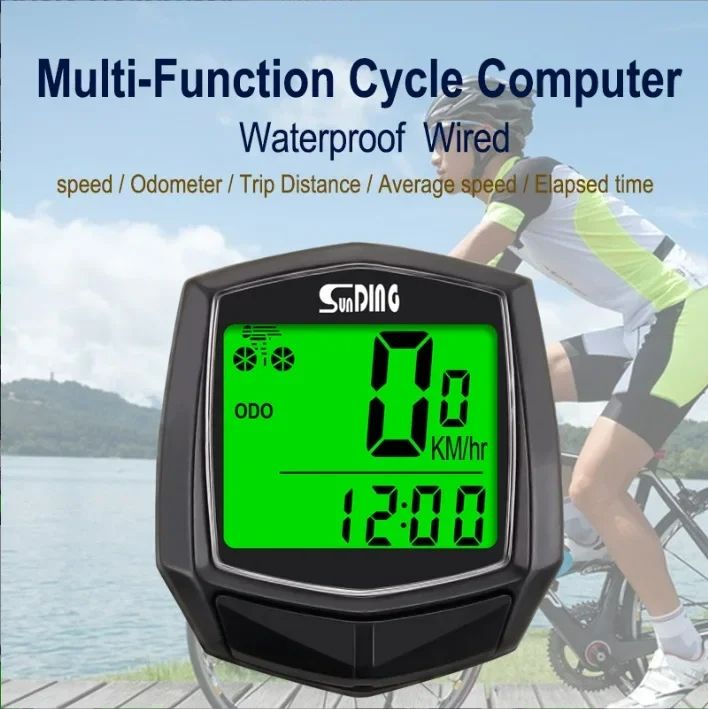 Wired with backlight SUNDINGSD-581 Bicycle Speedometer LCD Digital Display Bike Odometer Waterproof Bike Computer Cycling Wired Stopwatch Outdoor Riding Accessory