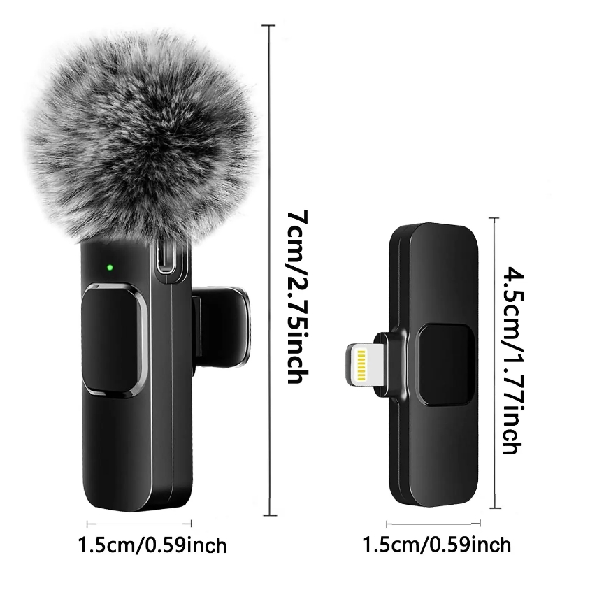 NEW Wireless Lavalier Microphone Audio Video Recording Mini Mic For iPhone Android Laptop Live Gaming Mobile Phone Microphone