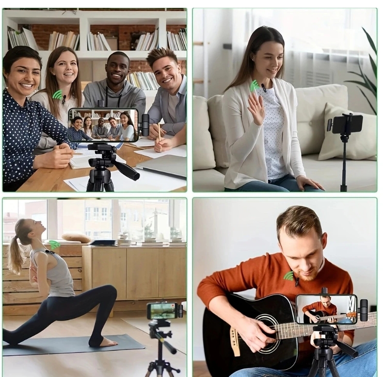 NEW Wireless Lavalier Microphone Audio Video Recording Mini Mic For iPhone Android Laptop Live Gaming Mobile Phone Microphone