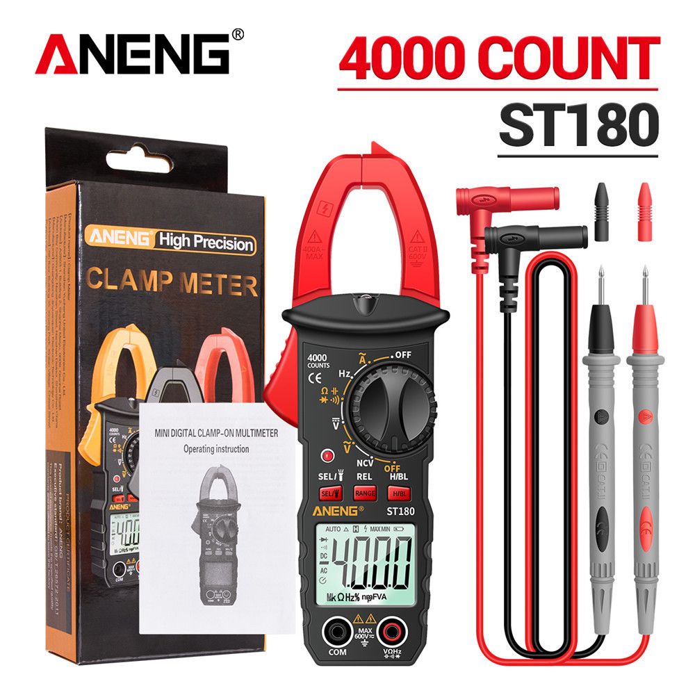 ANENG ST180 Smart Clamp Multimeter 600V Meter AC/DC Voltage Tester Ammeter Pliers Test Voltmeter Capacitance Ohm Current Tools
