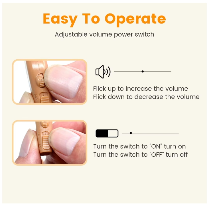 Hearing Aid Rechargeable Portable Elderly Hearing Aid Magnetic Charging Hearing Impaired Low Noise Sound Amplifier Adjustable