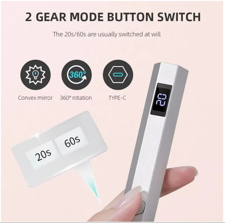 Mini Handheld UV Led Lamp For Nails Portable Rechargeable Nail Dryer For Curing Gel Polish With Display Manicure Machine