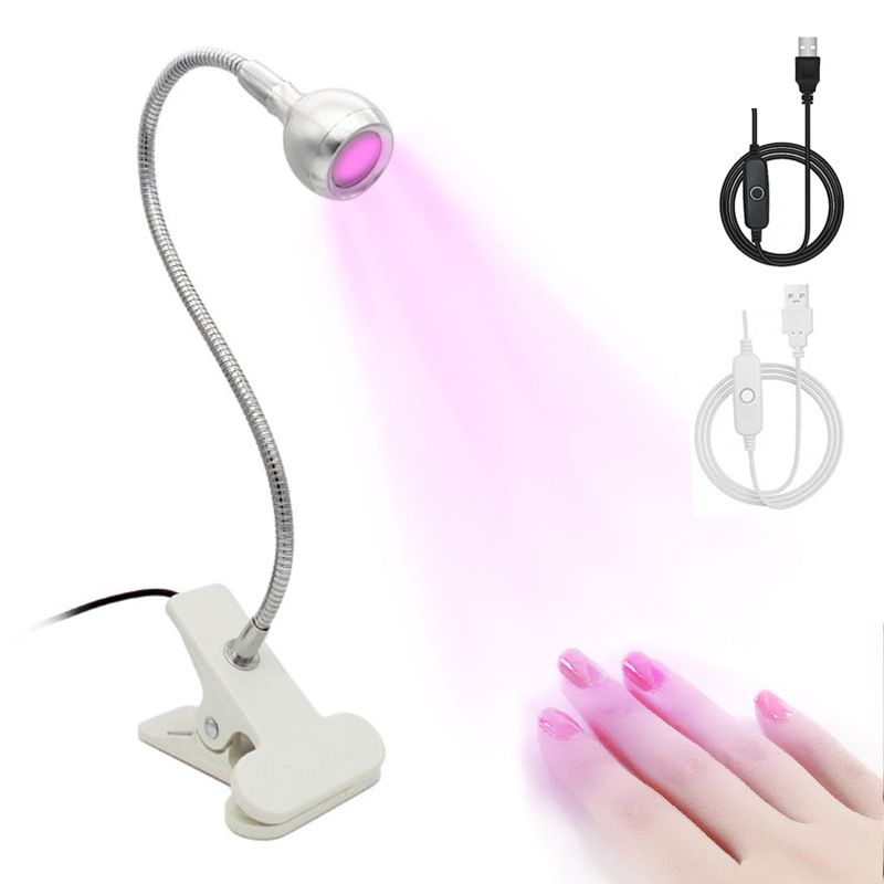 Nail Dryer Light UV Nail lamp 395nm Wavelength Clip-on Desk Mini USB For Gel Nails ongle Manicure Salon Tools