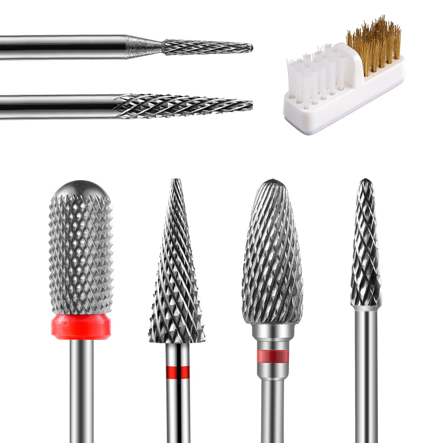 Ceramic Tungsten Carbide Nail Drill Bit Rotate Burr Milling Nail Cutter Bits Electric Drill Machine For Manicure Pedicure Tools