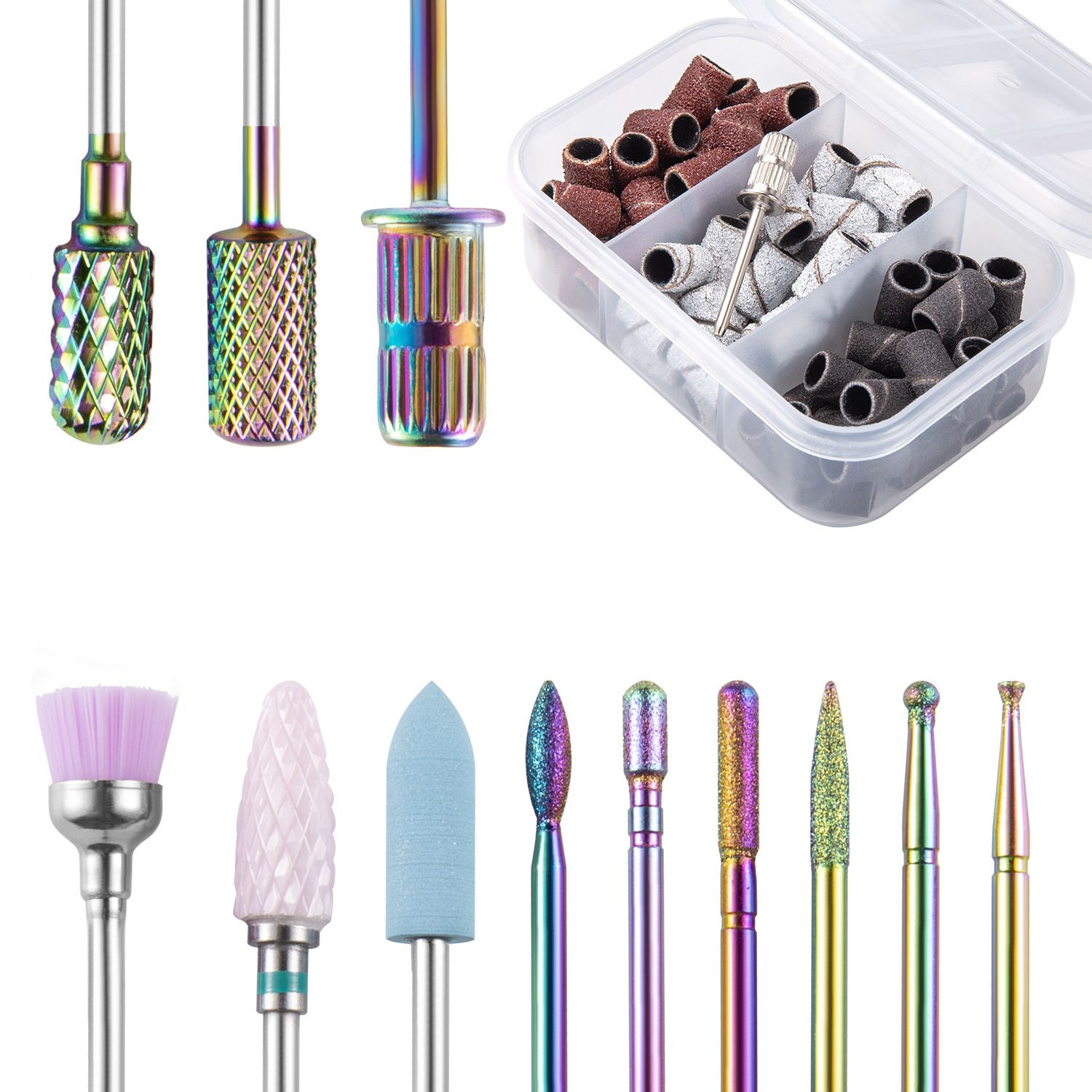 Ceramic Tungsten Carbide Nail Drill Bit Rotate Burr Milling Nail Cutter Bits Electric Drill Machine For Manicure Pedicure Tools