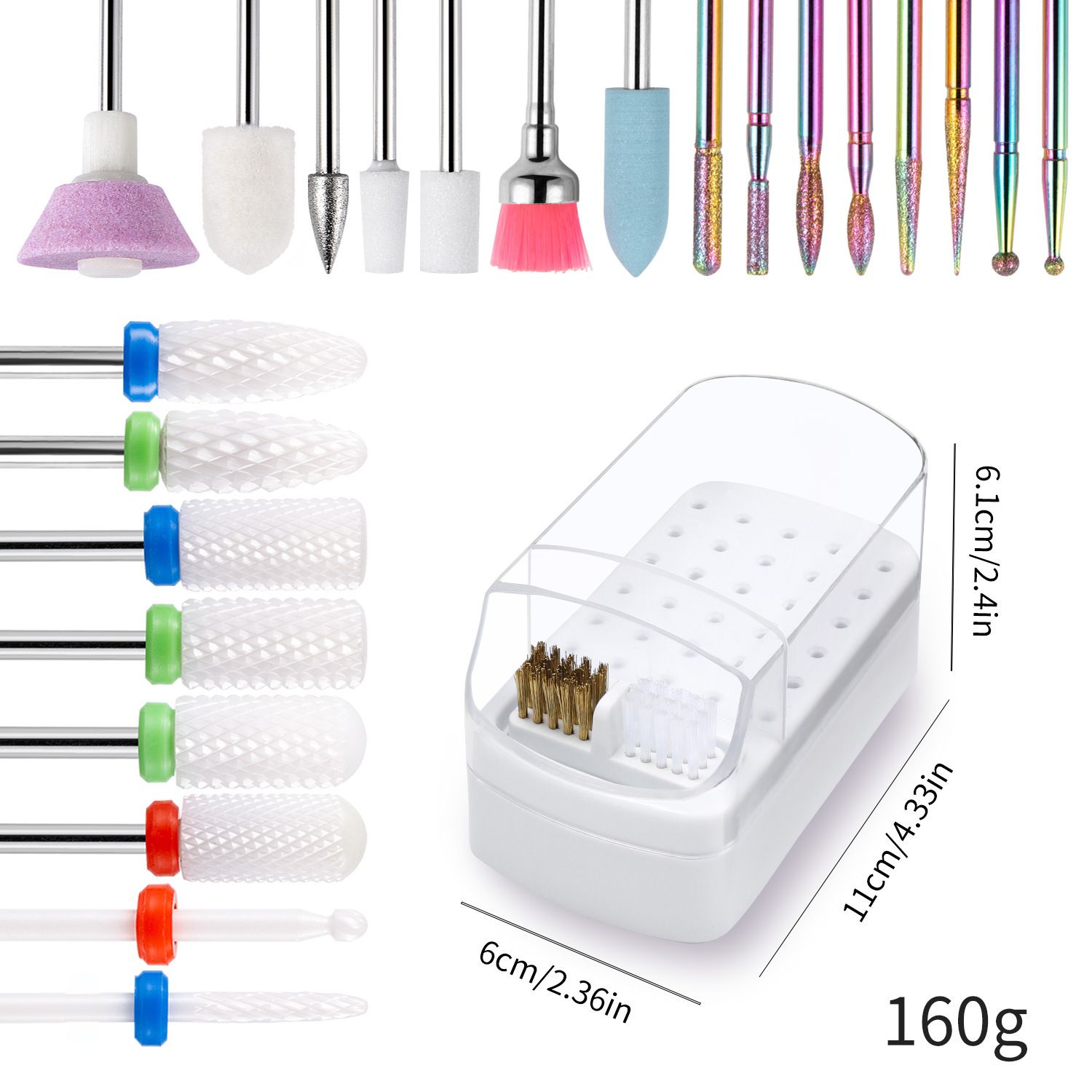 Ceramic Tungsten Carbide Nail Drill Bit Rotate Burr Milling Nail Cutter Bits Electric Drill Machine For Manicure Pedicure Tools